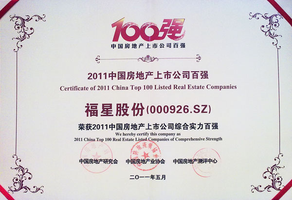 Top 100 listed real estate companies in China 2011